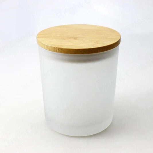 10 x Frosted Candle Jar with Wooden Lid - SA Fragrance Oils